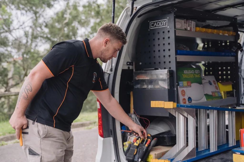 Licensed Winston Hills electrician working on a residential job